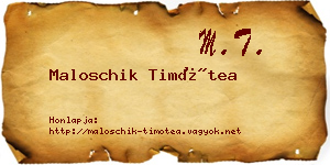 Maloschik Timótea névjegykártya
